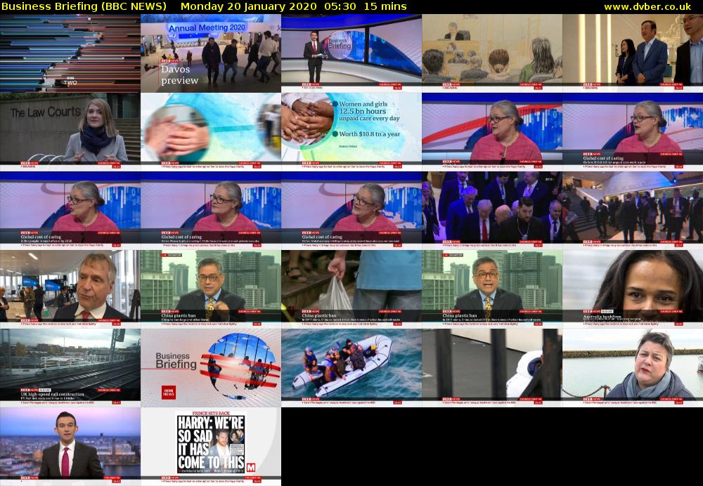 Business Briefing (BBC NEWS) Monday 20 January 2020 05:30 - 05:45