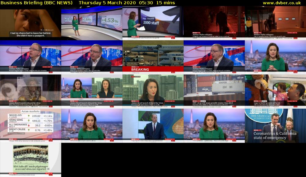 Business Briefing (BBC NEWS) Thursday 5 March 2020 05:30 - 05:45