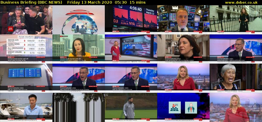 Business Briefing (BBC NEWS) Friday 13 March 2020 05:30 - 05:45