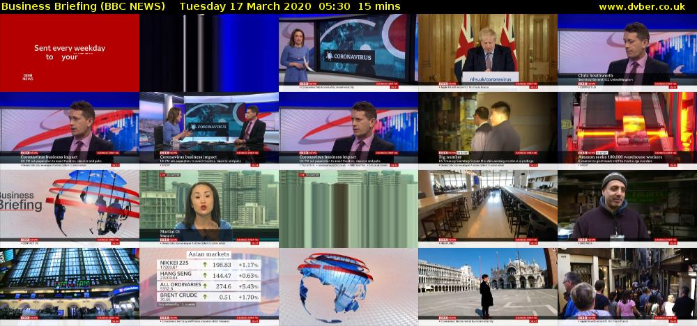 Business Briefing (BBC NEWS) Tuesday 17 March 2020 05:30 - 05:45