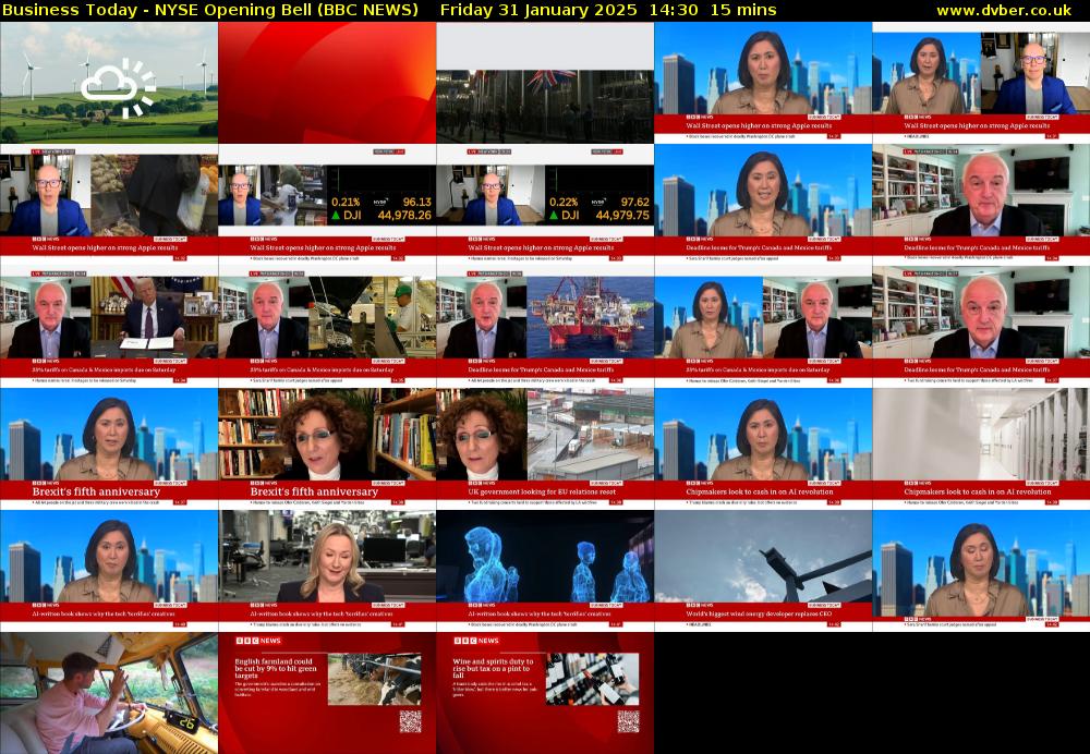 Business Today - NYSE Opening Bell (BBC NEWS) Friday 31 January 2025 14:30 - 14:45
