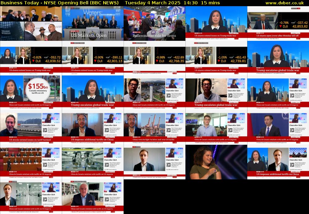 Business Today - NYSE Opening Bell (BBC NEWS) Tuesday 4 March 2025 14:30 - 14:45