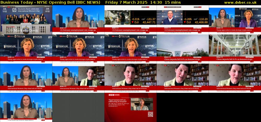 Business Today - NYSE Opening Bell (BBC NEWS) Friday 7 March 2025 14:30 - 14:45