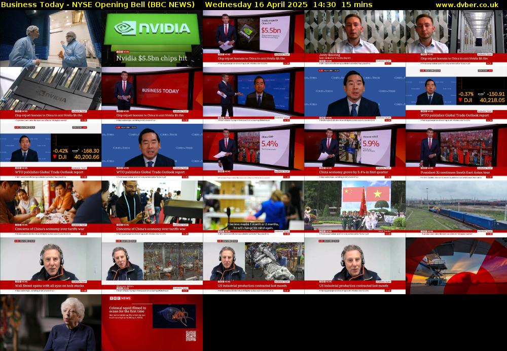 Business Today - NYSE Opening Bell (BBC NEWS) Wednesday 16 April 2025 14:30 - 14:45
