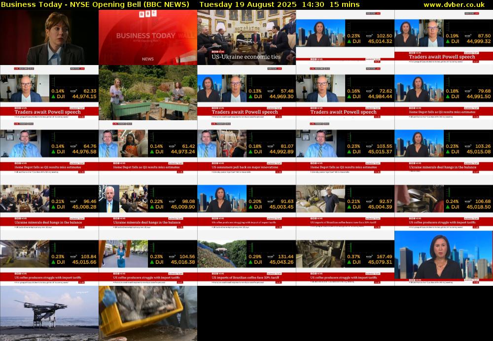 Business Today - NYSE Opening Bell (BBC NEWS) Tuesday 19 August 2025 14:30 - 14:45
