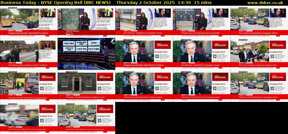 Business Today - NYSE Opening Bell (BBC NEWS) Thursday 2 October 2025 14:30 - 14:45