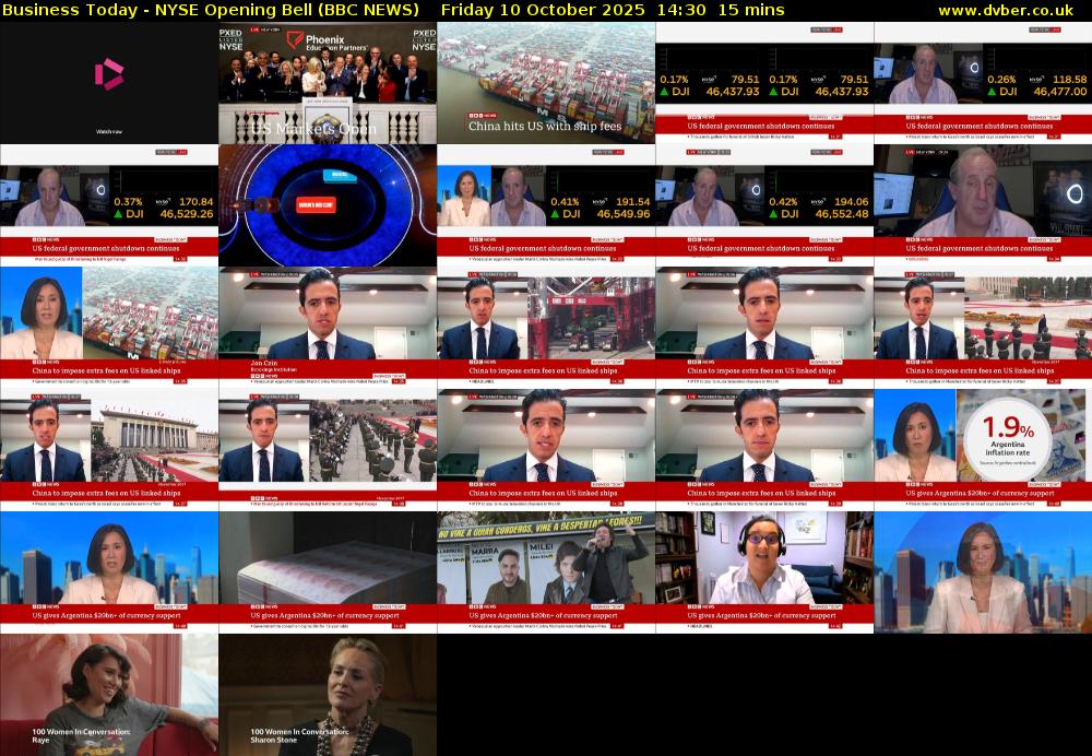 Business Today - NYSE Opening Bell (BBC NEWS) Friday 10 October 2025 14:30 - 14:45