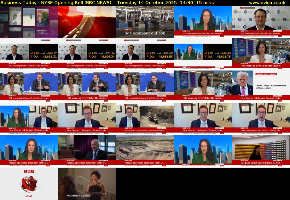 Business Today - NYSE Opening Bell (BBC NEWS) Tuesday 14 October 2025 14:30 - 14:45
