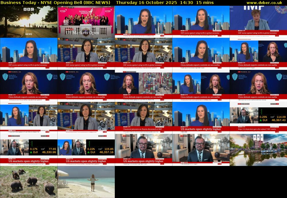 Business Today - NYSE Opening Bell (BBC NEWS) Thursday 16 October 2025 14:30 - 14:45