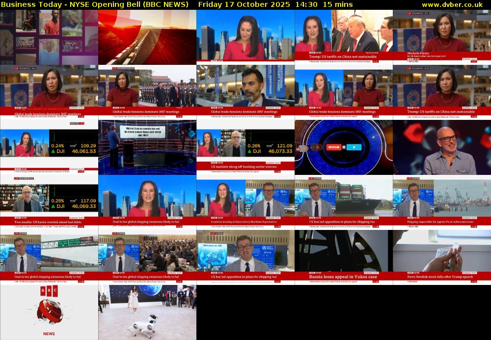 Business Today - NYSE Opening Bell (BBC NEWS) Friday 17 October 2025 14:30 - 14:45