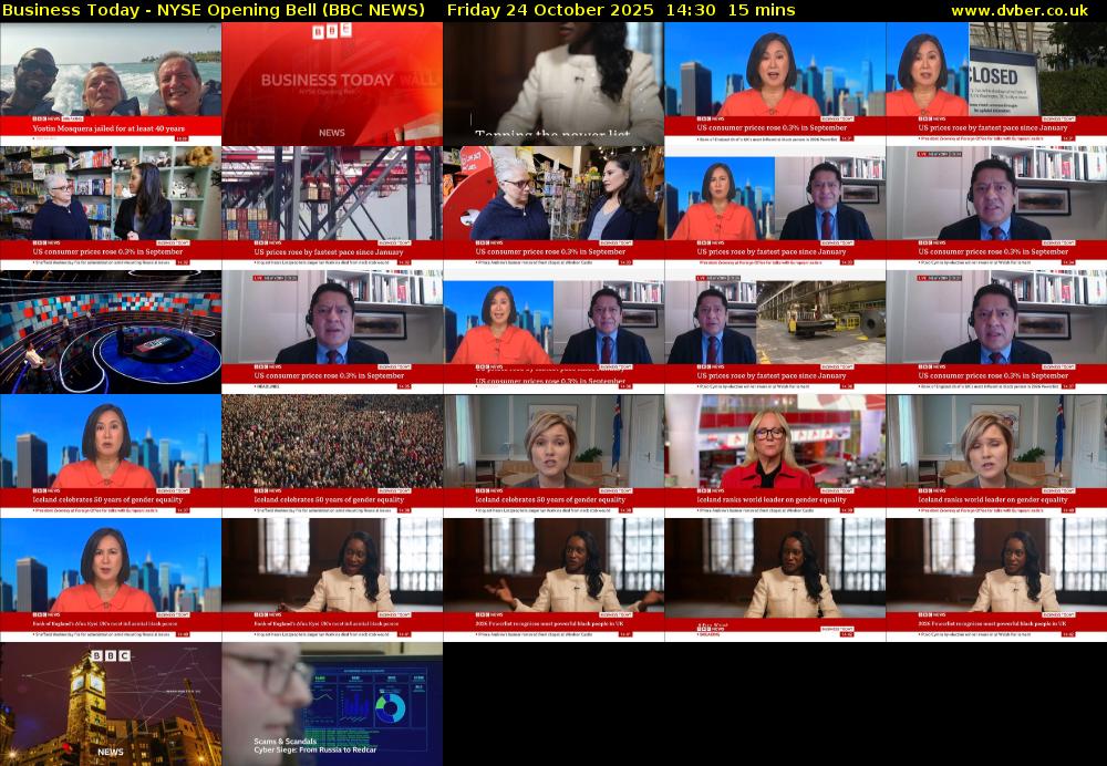 Business Today - NYSE Opening Bell (BBC NEWS) Friday 24 October 2025 14:30 - 14:45