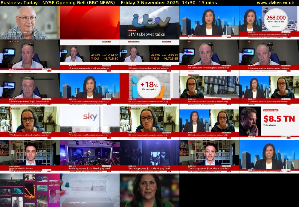 Business Today - NYSE Opening Bell (BBC NEWS) Friday 7 November 2025 14:30 - 14:45