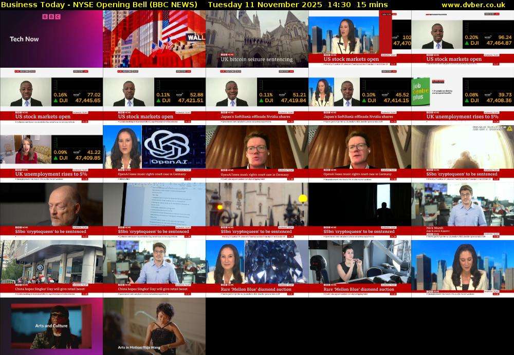 Business Today - NYSE Opening Bell (BBC NEWS) Tuesday 11 November 2025 14:30 - 14:45