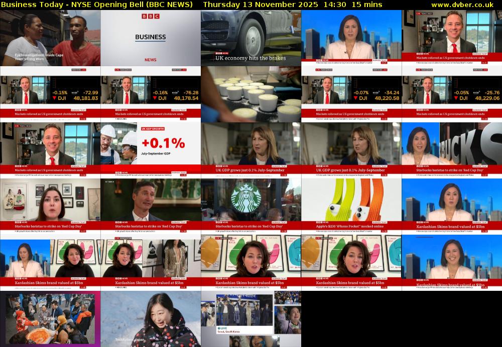 Business Today - NYSE Opening Bell (BBC NEWS) Thursday 13 November 2025 14:30 - 14:45