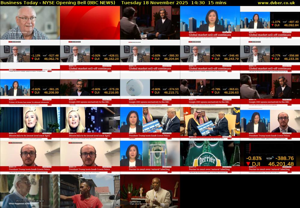 Business Today - NYSE Opening Bell (BBC NEWS) Tuesday 18 November 2025 14:30 - 14:45