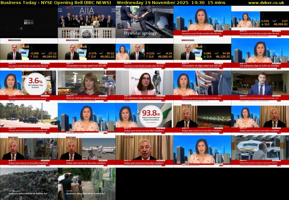 Business Today - NYSE Opening Bell (BBC NEWS) Wednesday 19 November 2025 14:30 - 14:45