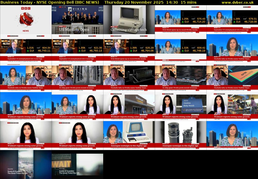 Business Today - NYSE Opening Bell (BBC NEWS) Thursday 20 November 2025 14:30 - 14:45