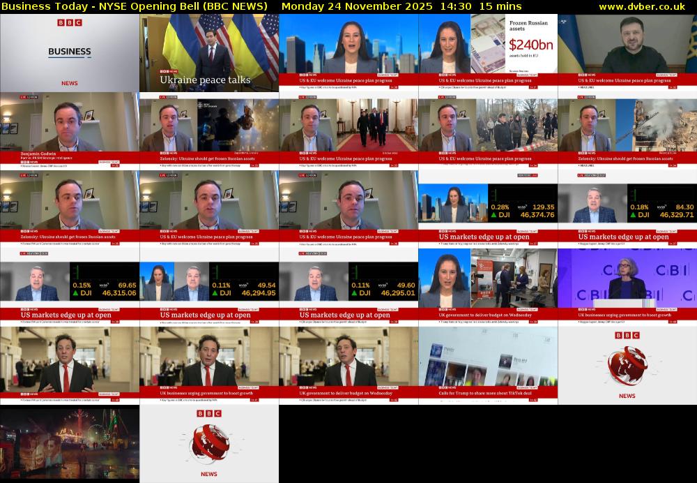 Business Today - NYSE Opening Bell (BBC NEWS) Monday 24 November 2025 14:30 - 14:45