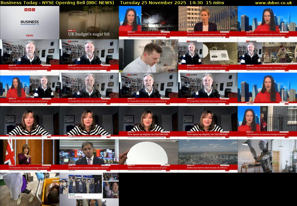 Business Today - NYSE Opening Bell (BBC NEWS) Tuesday 25 November 2025 14:30 - 14:45