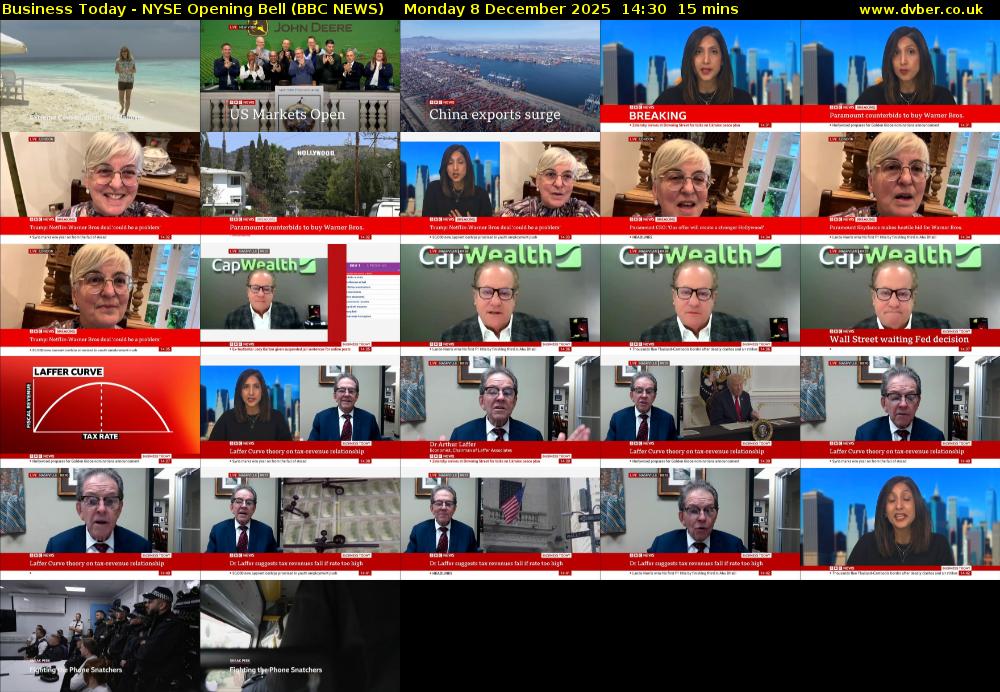 Business Today - NYSE Opening Bell (BBC NEWS) Monday 8 December 2025 14:30 - 14:45