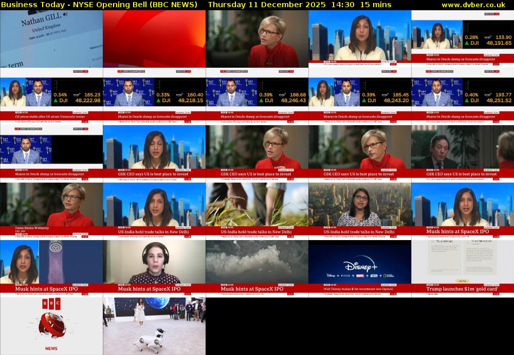 Business Today - NYSE Opening Bell (BBC NEWS) Thursday 11 December 2025 14:30 - 14:45