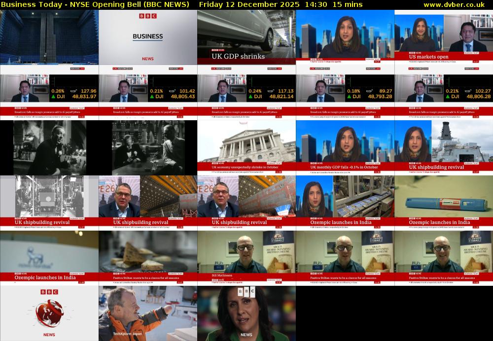 Business Today - NYSE Opening Bell (BBC NEWS) Friday 12 December 2025 14:30 - 14:45