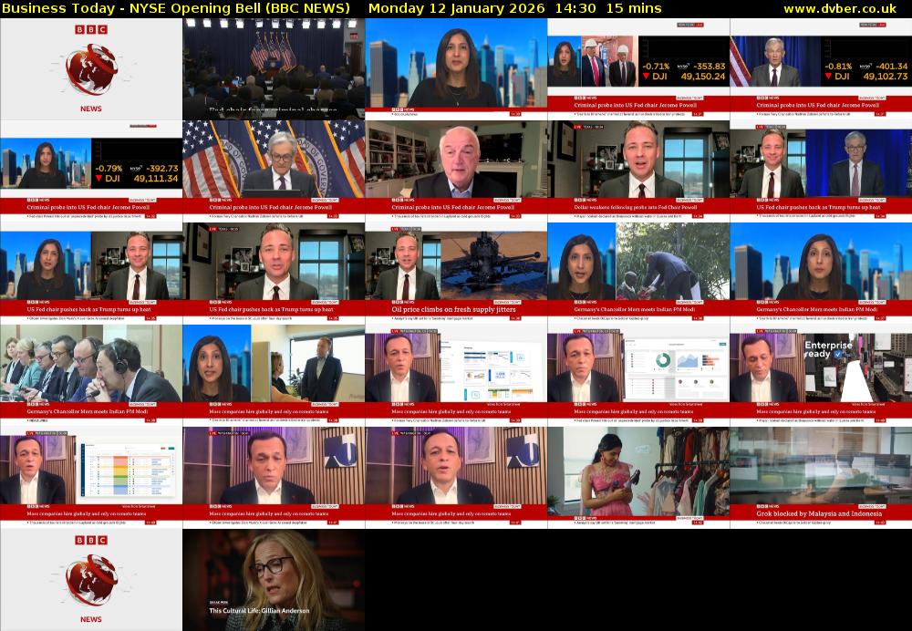 Business Today - NYSE Opening Bell (BBC NEWS) Monday 12 January 2026 14:30 - 14:45