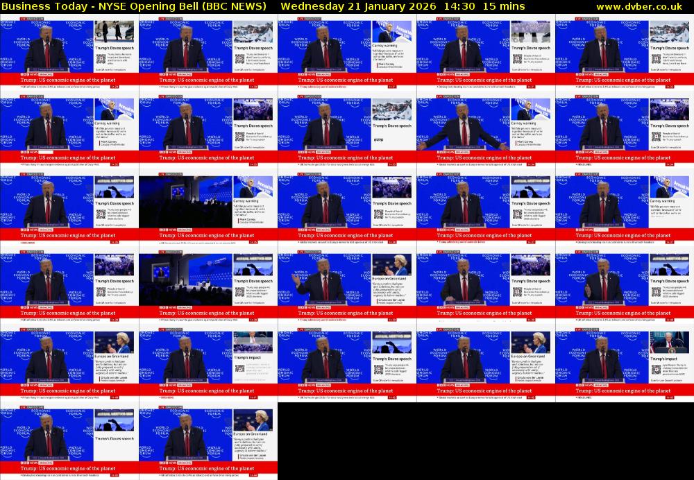 Business Today - NYSE Opening Bell (BBC NEWS) Wednesday 21 January 2026 14:30 - 14:45