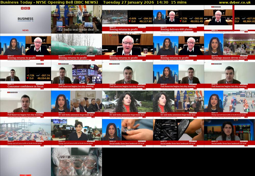 Business Today - NYSE Opening Bell (BBC NEWS) Tuesday 27 January 2026 14:30 - 14:45