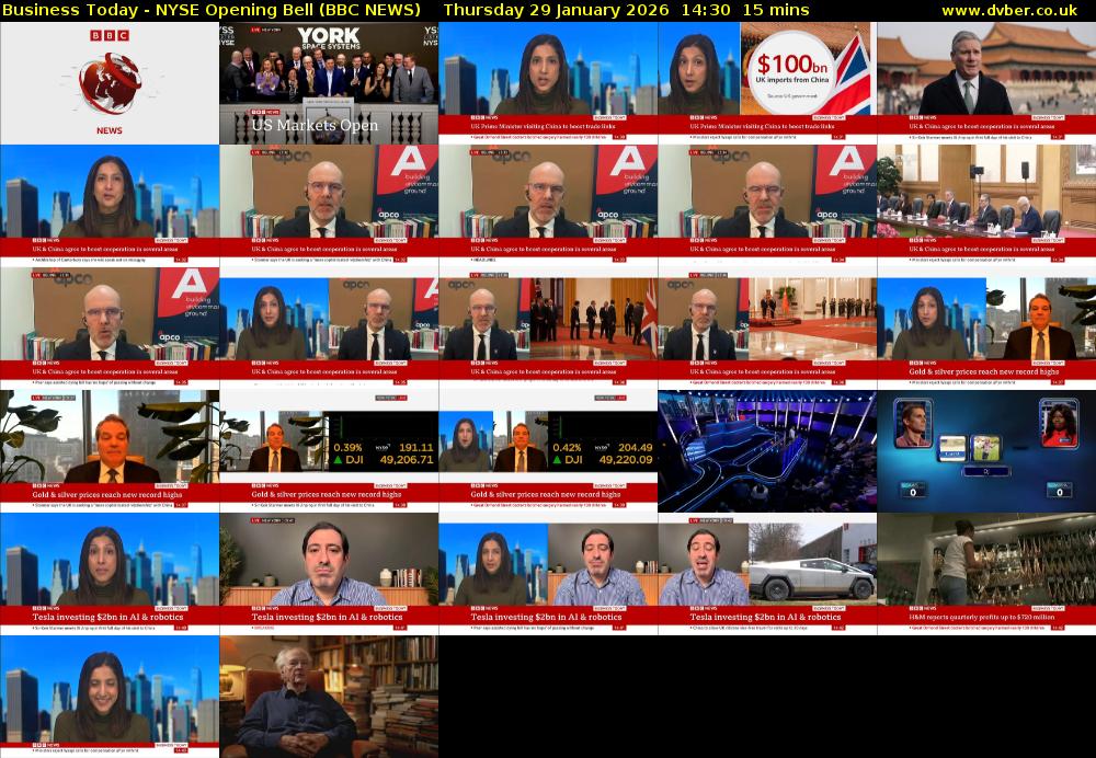 Business Today - NYSE Opening Bell (BBC NEWS) Thursday 29 January 2026 14:30 - 14:45
