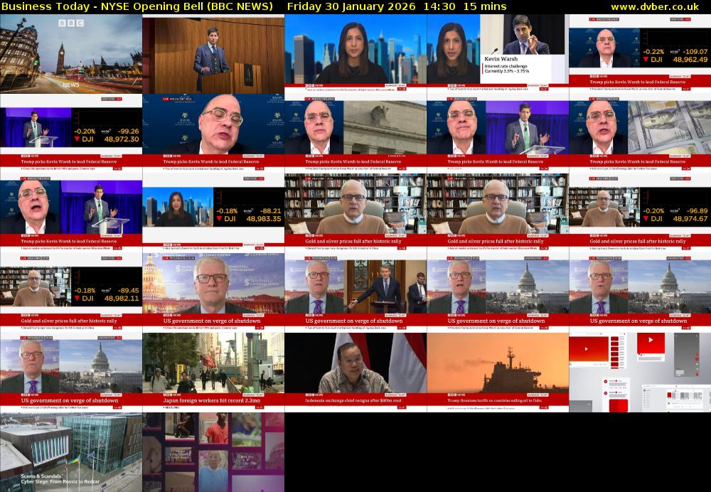 Business Today - NYSE Opening Bell (BBC NEWS) Friday 30 January 2026 14:30 - 14:45