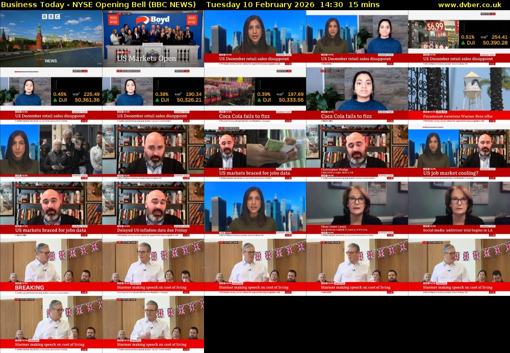 Business Today - NYSE Opening Bell (BBC NEWS) Tuesday 10 February 2026 14:30 - 14:45