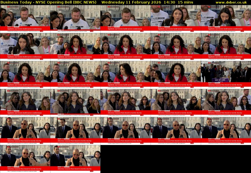 Business Today - NYSE Opening Bell (BBC NEWS) Wednesday 11 February 2026 14:30 - 14:45