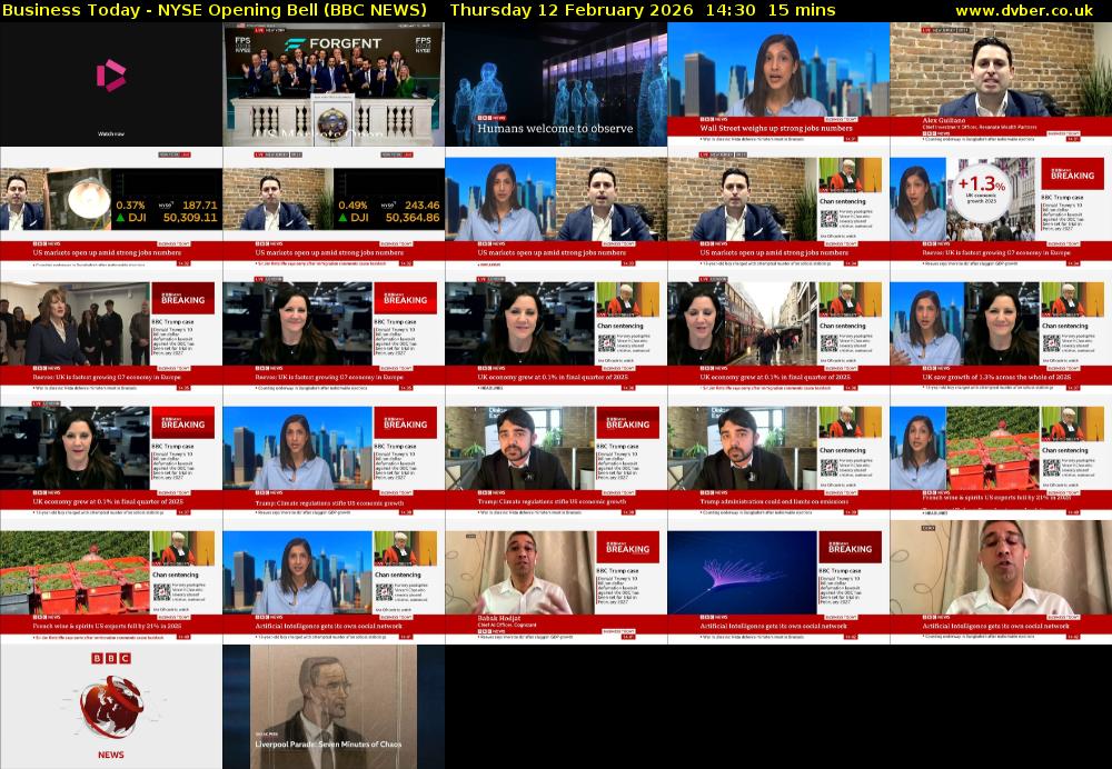 Business Today - NYSE Opening Bell (BBC NEWS) Thursday 12 February 2026 14:30 - 14:45