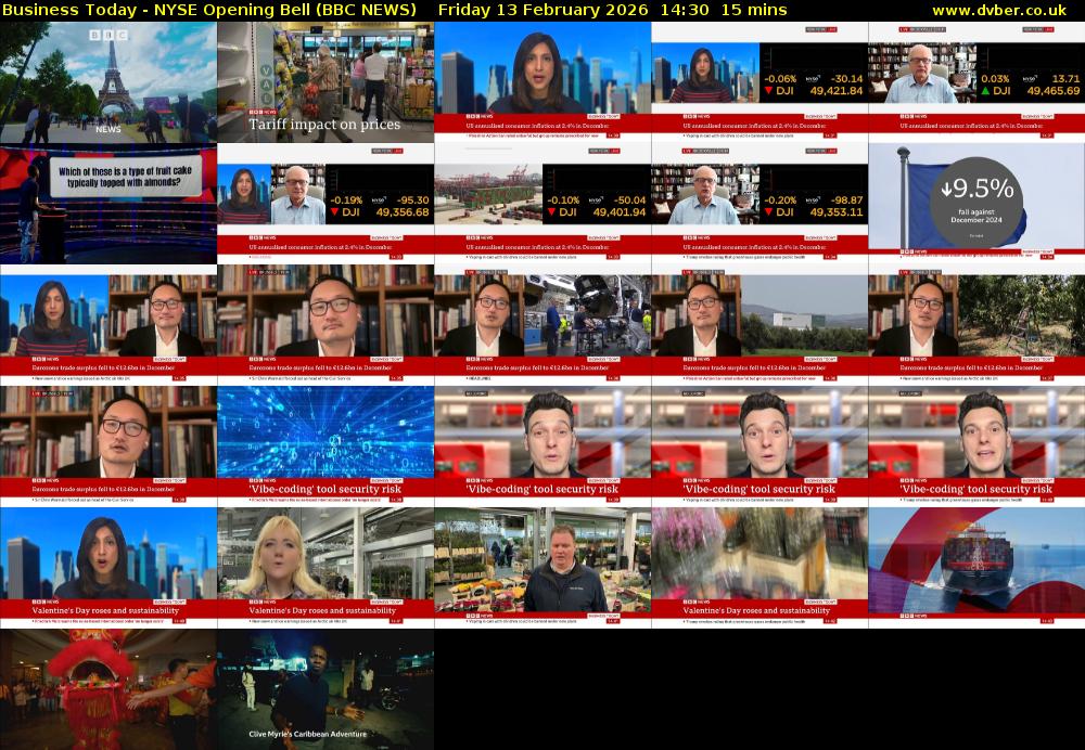 Business Today - NYSE Opening Bell (BBC NEWS) Friday 13 February 2026 14:30 - 14:45