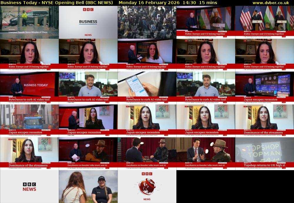 Business Today - NYSE Opening Bell (BBC NEWS) Monday 16 February 2026 14:30 - 14:45