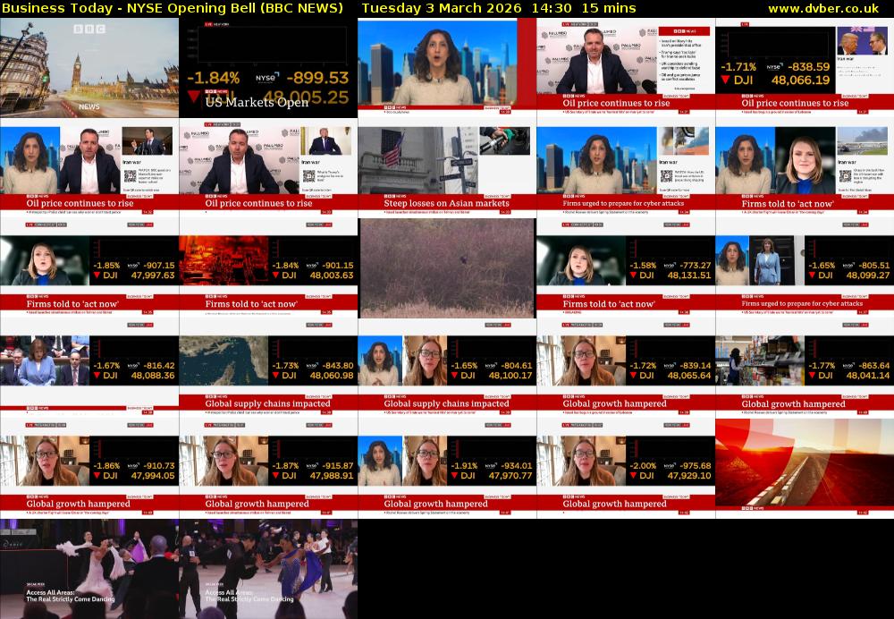 Business Today - NYSE Opening Bell (BBC NEWS) Tuesday 3 March 2026 14:30 - 14:45