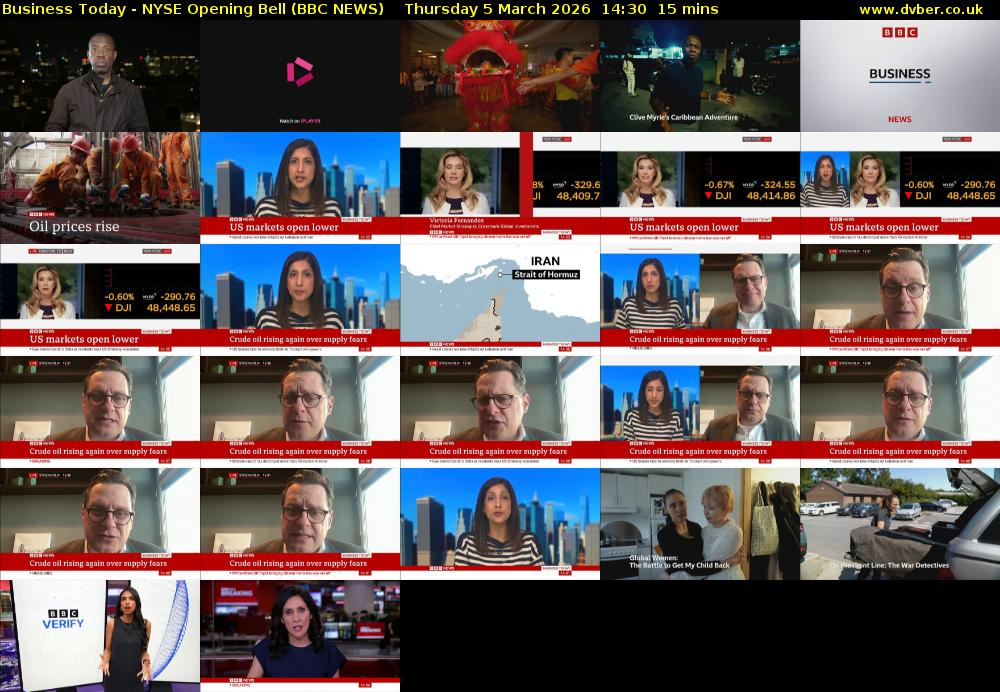 Business Today - NYSE Opening Bell (BBC NEWS) Thursday 5 March 2026 14:30 - 14:45