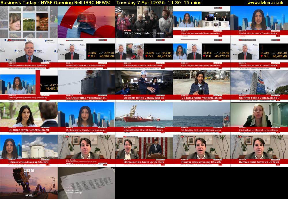 Business Today - NYSE Opening Bell (BBC NEWS) Tuesday 7 April 2026 14:30 - 14:45