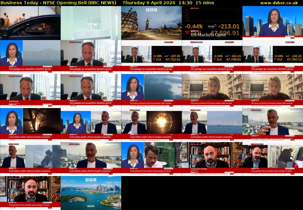 Business Today - NYSE Opening Bell (BBC NEWS) Thursday 9 April 2026 14:30 - 14:45