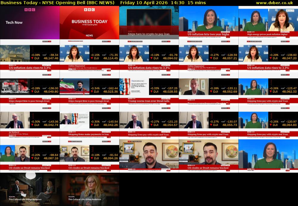 Business Today - NYSE Opening Bell (BBC NEWS) Friday 10 April 2026 14:30 - 14:45