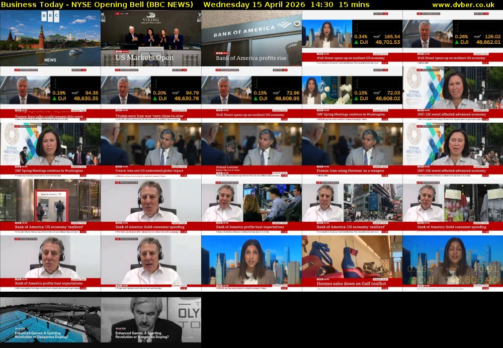 Business Today - NYSE Opening Bell (BBC NEWS) Wednesday 15 April 2026 14:30 - 14:45