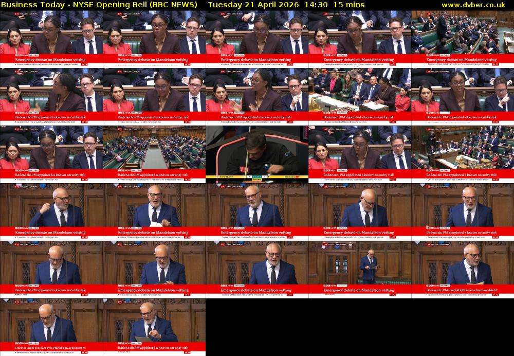 Business Today - NYSE Opening Bell (BBC NEWS) Tuesday 21 April 2026 14:30 - 14:45