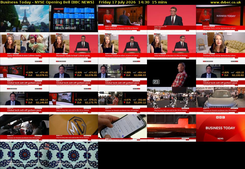 Business Today - NYSE Opening Bell (BBC NEWS) Friday 17 July 2026 14:30 - 14:45