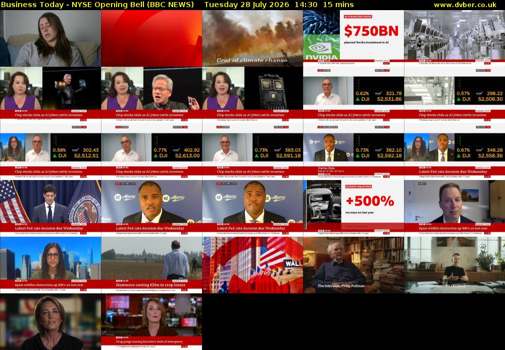 Business Today - NYSE Opening Bell (BBC NEWS) Tuesday 28 July 2026 14:30 - 14:45