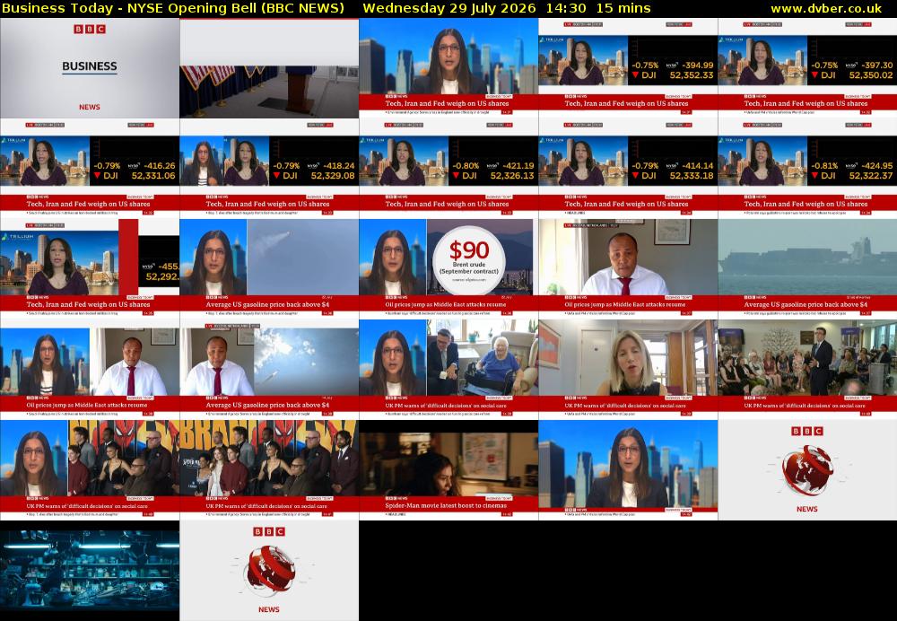 Business Today - NYSE Opening Bell (BBC NEWS) Wednesday 29 July 2026 14:30 - 14:45