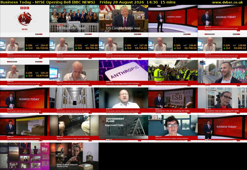 Business Today - NYSE Opening Bell (BBC NEWS) Friday 28 August 2026 14:30 - 14:45