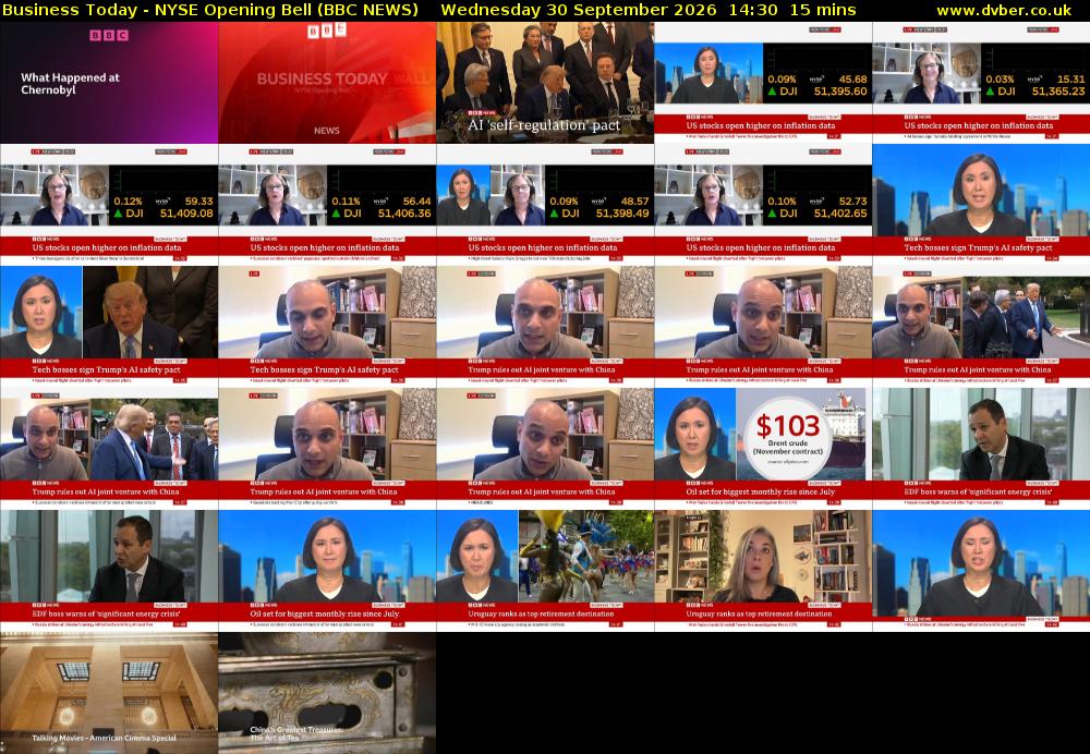 Business Today - NYSE Opening Bell (BBC NEWS) Wednesday 30 September 2026 14:30 - 14:45