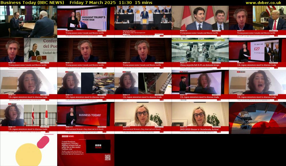 Business Today (BBC NEWS) Friday 7 March 2025 11:30 - 11:45
