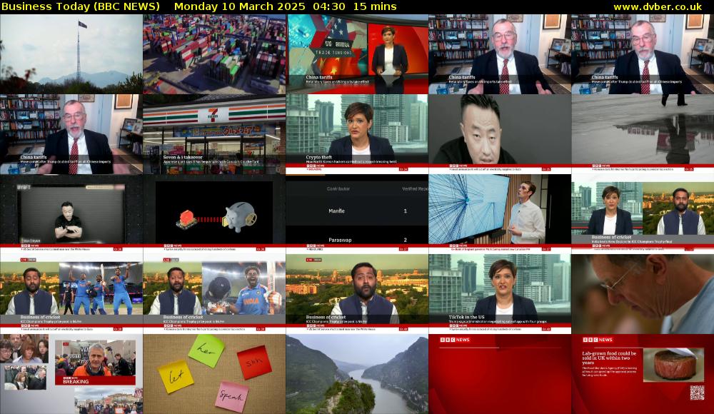 Business Today (BBC NEWS) Monday 10 March 2025 04:30 - 04:45